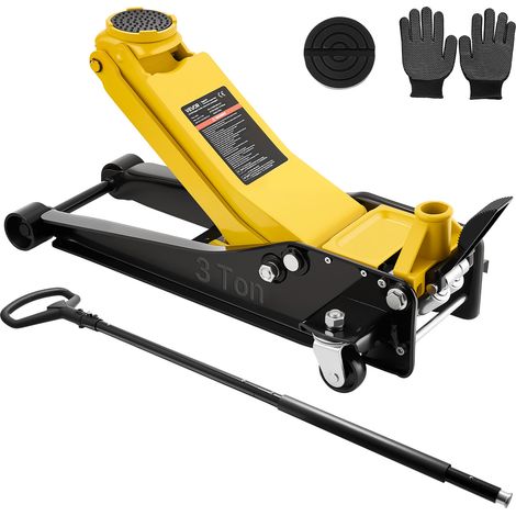 VEVOR Hydraulischer Rangierwagenheber 3 t Tragkraft, Wagenheber aus Stahl mit Doppelkolben-Schnellhubpumpe & Fußpedal, Autoheber für Sportwagen SUVs Pickups, 75-500 mm Hubbereich, Rennwagenheber (1/5)