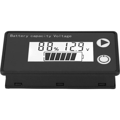 12V LCD-Kapazitätsanzeige für Lithiumbatterien - Universelles digitales Voltmeter-Tester (10-100V, Blau, Temperatur) (1/5)