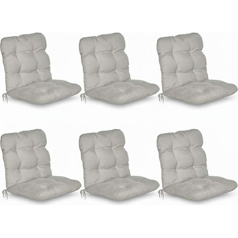 6er Set Niedriglehner Auflagen Set Flair NL, 100x50x8cm, Grau