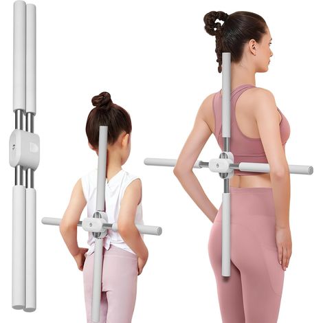 Yogastab, Haltungskorrekturstab für Frauen und Männer, lindert Rückenschmerzen, dehnt und richtet den oberen und unteren Rücken auf, Dehnungsstab, Nackenbuckelkorrektor, 60–90 cm lange Dehnungsstange,