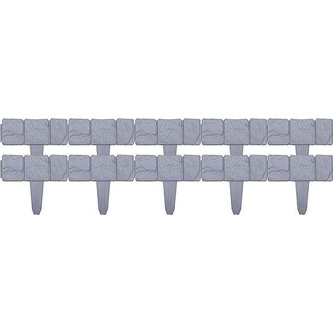 Bordure de clôture de jardin en plastique effet pierre, parterre de fleurs, plantes de pelouse, panneaux de bordure décoratifs, 10 pièces (1/5)