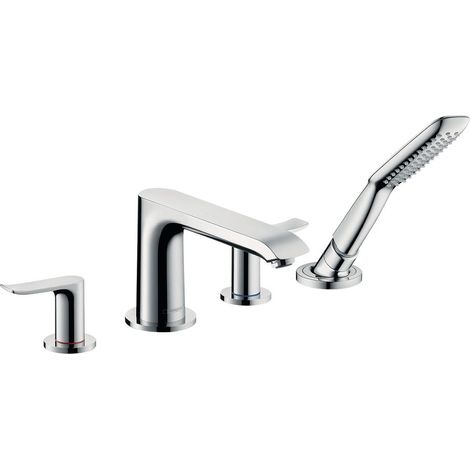 hansgrohe Metris 4-Loch Einhebel-Wannenrandmischer chrom, (1/3)