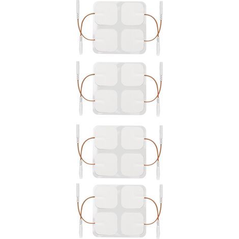 16 Patchs d'Électrodes TENS Carrés Réutilisables Autocollants 1.6 Pouce / 2.5mm