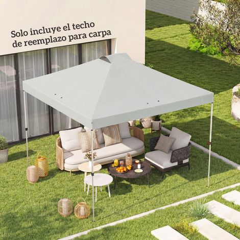 Toldo de Pérgola de Recambio 3x3 m Techo de Repuesto para Carpa Plegable de Tela Oxford 210D Protección UV 50+ Blanco (1/5)