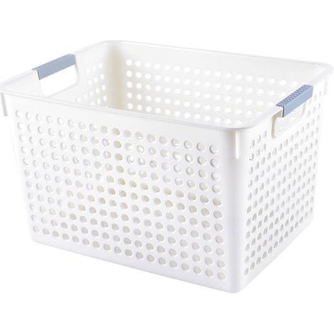 Panier de Rangement Plastique Rectangulaire Portable avec Poignée, Aéré et Durable pour Bureau, 22x13.5x15cm, Idéal pour Papeterie (1/5)