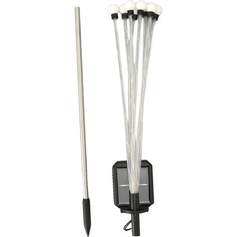 Ortviai Lampes solaires de jardin 8 têtes, branches flexibles, étanches IP65, changement automatique de couleur RGB (1/5)