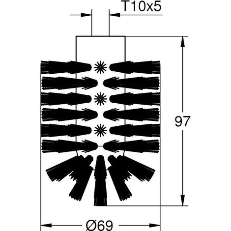 Tête de Brosse WC de rechange, Convient aux brosses et, Noir, 41201KS0 (1/2)