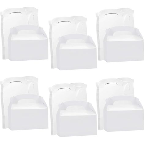 Scatole regalo in cartone bianco (confezione da 24) - 16 x 9,3 x 8,6 cm - Sacchetti regalo vuoti standard per compleanni di bambini, tea party, baby shower e matrimoni (1/5)