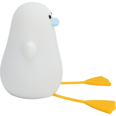 Veilleuse LED en silicone avec minuterie, lampe de chevet rechargeable par USB, support pour téléphone portable, cadeau d'anniversaire pour enfants, bleu. (1/5)