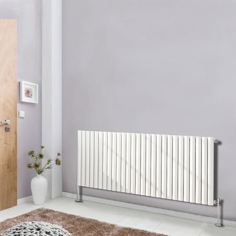 NRG Designer Radiator White Oval Column Central Heating Rads Horizontal 600x1593mm Single (1/5)