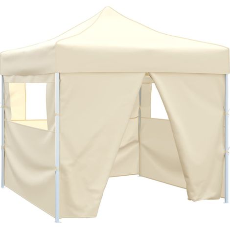 Tente pliable,Chapiteau pliable,Tonnelle de jardin avec 4 parois Crème 3 x 3 m -40018 (1/5)