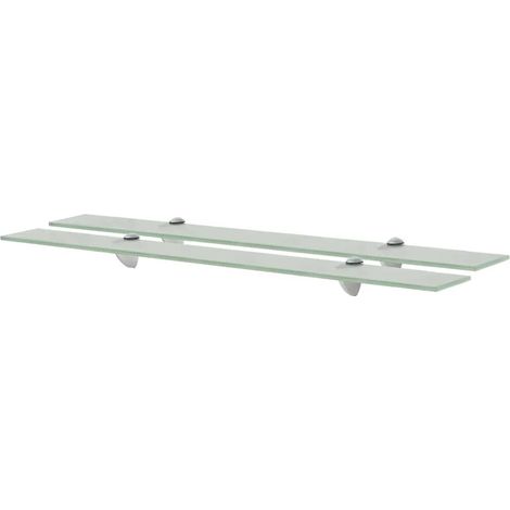 Lot de 2 Étagères murales Étagère de Rangement - Meuble de rangement Verre 80 x 10 cm 8 mm BV931247 - BonneVie (1/4)