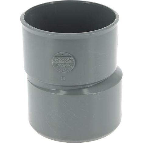 Nicoll – Réduction extérieure excentrée mâle-femelle Ø110/100 – PVC lisse pour évacuation – Emboîtement facile – Conserve le fil d'eau