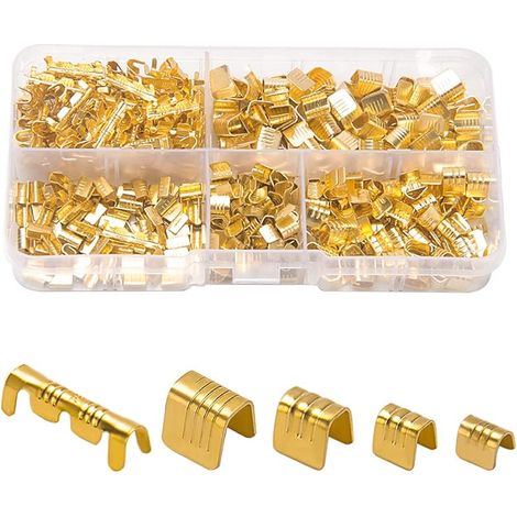 500 Pièces Assortiment de Bornes à Sertir en Fil de Cuivre en Forme de U, Kit de Connecteur de Bout de Cable électrique Non Isolé (1/5)