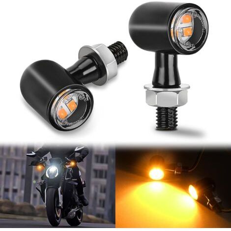 LED-Blinker, Bremslicht und Rücklicht für Motorräder, rot-gelbes Licht, Mini-Blinker, kompatibel mit Harley-Davidson, Honda, Kawasaki, Suzuki, Triumph und Yamaha Cruisern, Amber