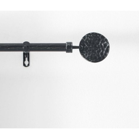 Kit tringle extensible 120 à 210 cm patiné Bullette noir argent (1/4)