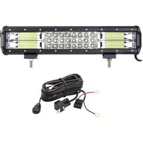 Barra de luz LED, haz combinado, construcción duradera, 216 W con kit de cableado. (1/2)