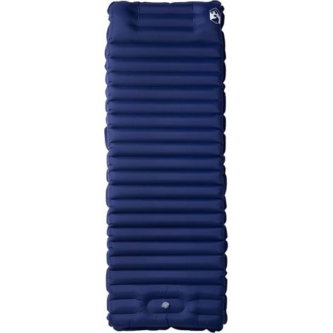 Matelas de camping autogonflant oreiller 1 personne bleu marine