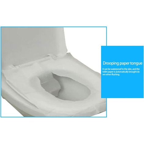 Lot de 10 housses de siège toilette en papier, accessoires WC pour voyages, adultes, enfants et bébés (1/5)
