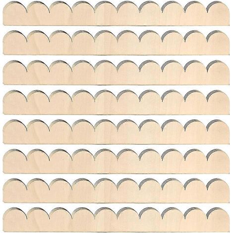 Lot de 24 moulures festonnées en bois brut, pour la décoration murale et les meubles à faire soi-même. (1/5)