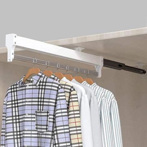 S-giant Tringle de Garde-Robe Extensible Extensible Rail de Cintre Rail de vêtements réglable de Garde-Robe (Size : 400mm) (1/5)