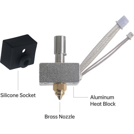 Upgraded Hotend Extruder Heating Block Kit for Ender 3 S1 3D Printer, Aluminum Thermal Brass Nozzle, Silicone Sock Printing Machine Accessory (1/5)