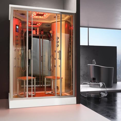 Vidalux Tempest Twin 1400 x 900 2 Person Steam Shower Cabin Mirror Glass
