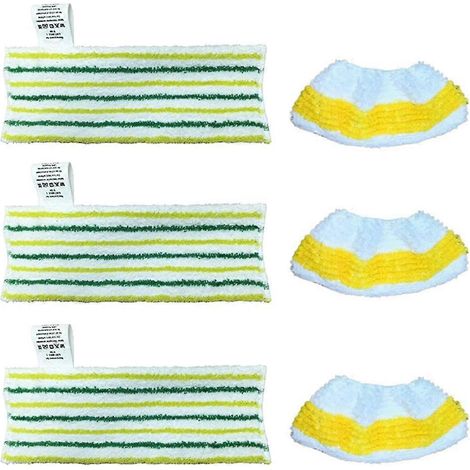 Lot de 6 lingettes triangulaires pour balai vapeur Karcher SG4/2, SG4/4, SC2, SC3, SC4, SC5, Easyfix CTK10 et CTK20 (pièces détachées) (1/5)