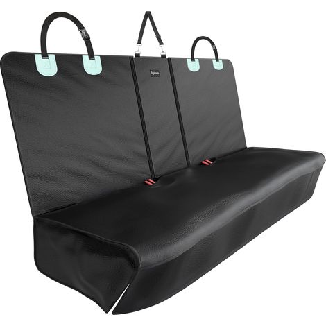 Dog Back Seat Cover, Waterproof PU Leather Dog Seat Cover with Anti-Slip Net Universal Fit for Car Truck SUV Black (1/5)