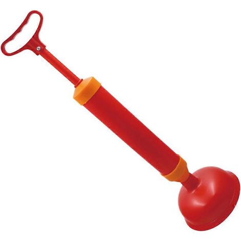 Déboucheur de canalisations de toilettes à ventouse rouge, adapté aux toilettes, comprend un ensemble d'accessoires de nettoyage. (1/5)