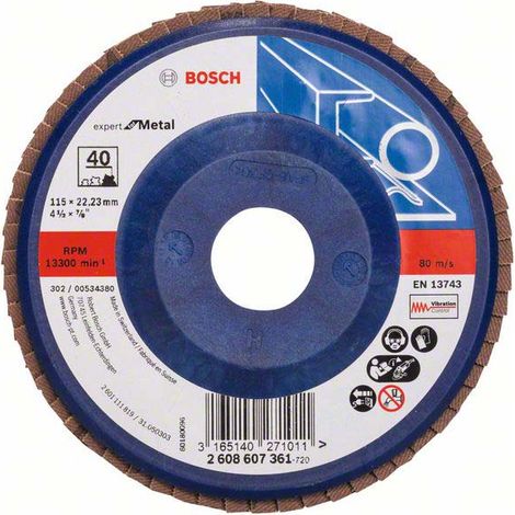 Bosch Accessories 2608607361 X551 Fächerschleifscheibe Durchmesser 115 mm Bohrungs-Ø 22.33 mm Körnun (1/5)