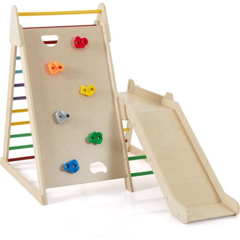 Indoor-Klettergerüst mit Rutsche und Kletterleitern