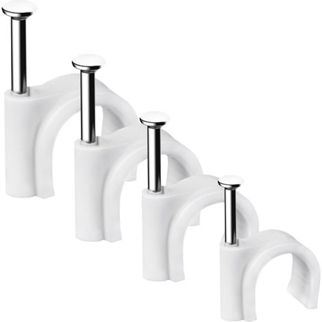 400 Stück robuste und langlebige runde Kabelclips, Kabelbinder, Kabelaufwicklung, Befestigung von Elektrokabeln, Kabelclips, 4 Größen 4 mm, 6 mm, 8 mm, 10 mm – zum Ordnen von Kabeln