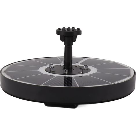 Fontaine solaire lumineuse à 8 buses, 3,5 W, 900 mAh, colorée et puissante, idéale pour les bains d'oiseaux et le jardin. Buse noire. (1/5)