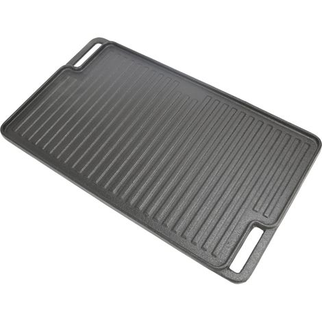Primaster Gusswendeplatte eckig 46 x 26 x 2 cm Grillplatte