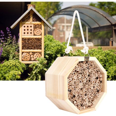 Insektenhotel aus Holz für Bienen und Marienkäfer, dekorativer Nistkasten für den Garten
