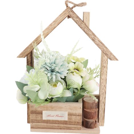 Panier suspendu de fleurs artificielles, jardinière murale décorative unique avec fleurs artificielles pour la maison et le salon (1/5)
