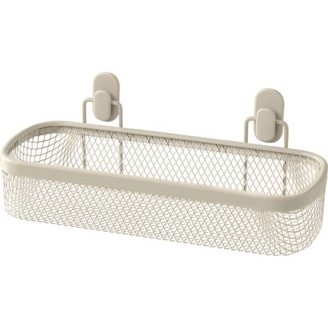 Mensola bagno rettangolare crema in acciaio con 1 ripiano - Taki (1/3)