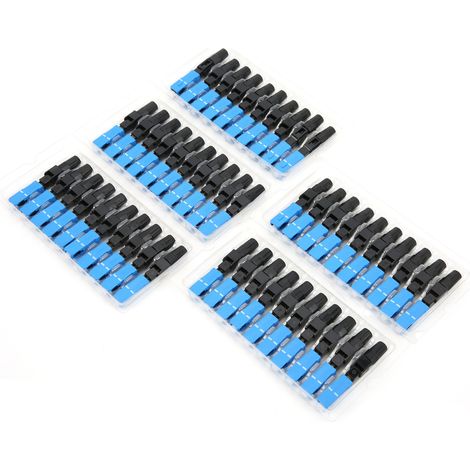 50 Pièces Connecteur Rapide Fibre Optique SC/APC Bleu pour Réseaux Télécoms