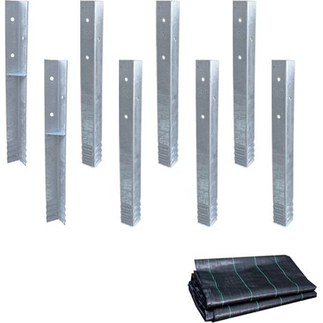 Wickey Bodenanker Erdanker Winkelanker-Set SolidLock für Spielturm & Schaukel inkl. Unkrautvlies, Anker, Pfostenanker für Klettergerüst & Gartenzaun - 8 Stk. (1/5)