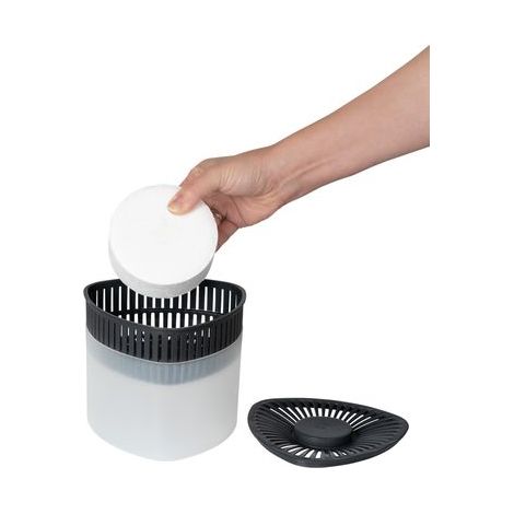 Déshumidificateur WENKO Prisma 2x500g anthracite 15x13 cm absorbeur d'humidité lutte contre la moisissure prévient l'humidité pour salle de bain recharge anti-humidité avec bloc calcium chlorure (1/5)