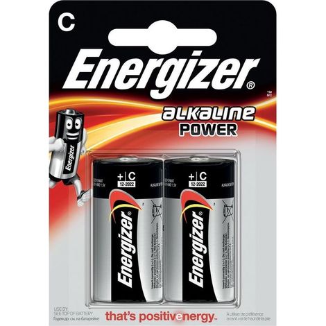 Energizer Batterie Alcaline Power Tipo C Pile Stilo - Confezione 2 Pezzi - (1/2)