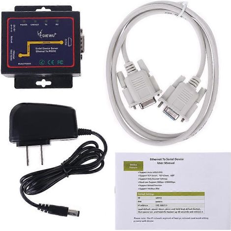Serveur Série Ethernet TCP/IP DB9 RJ45 vers RS232 Module Convertisseur Communication TXB022 (1/5)