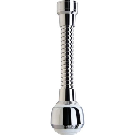 Siroflex 2510/1S Milady Doccino Per Lavandino Cucina Con Cannuccia Flessibile In Ottone Made in Italy Aeratore Rubinetto Cromato Bianco Areatore Per Rubinetti Rompigetto Rubinetto Cucina (1/5)