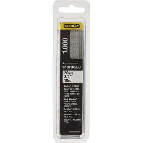 Stanley 1-SWKBN075T Heftklammern Typ J 20mm 1000 Stück