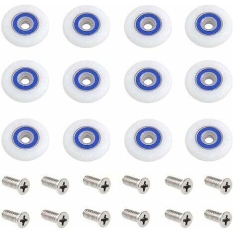 Roulette Porte Douche 12 Pièces 27mm Roulettes pour Porte de Douche Roulette Porte Douche Roues Roulettes de Rechange Roulette Porte Roulette de Douche pour Porte de Douche avec Des Vis (1/4)