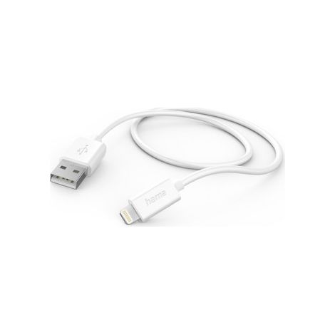 Hama USB-Ladekabel USB 2.0 Apple Lightning Stecker, USB-A Stecker 1.00 m Weiß 00201579