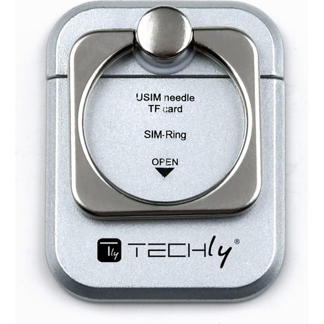 Techly Anello e Supporto per Smartphone Silver (1/5)