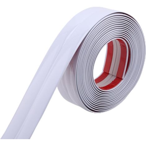 Profilé mural blanc brillant multi-usages, cornière et joint d'étanchéité pour bords de table, cadres de porte et plinthes, 5 m x 4 cm (1/5)