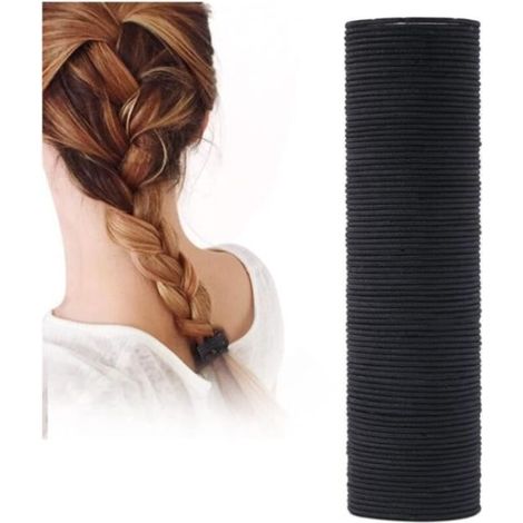 Élastiques à Cheveux - Noname - 200 Pièces - 2mm Élastiques en Coton - Noir - Pour Enfants (1/4)